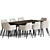 Modern 3-Piece Dining Set 3D model small image 3