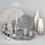 Elegant Silver Decor Set 3D model small image 1