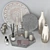 Elegant Silver Decor Set 3D model small image 2