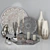 Elegant Silver Decor Set 3D model small image 5