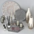 Elegant Silver Decor Set 3D model small image 7