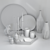 Elegant Silver Decor Set 3D model small image 9