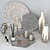 Elegant Silver Decor Set 3D model small image 15