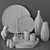 Elegant Silver Decor Set 3D model small image 25