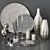 Elegant Silver Decor Set 3D model small image 26