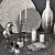 Elegant Silver Decor Set 3D model small image 29