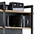 Wood & Black Rack 04: Stylish Storage Solution 3D model small image 2