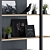 Wood & Black Rack 04: Stylish Storage Solution 3D model small image 3