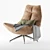 Reflex Brown Swivel Armchair 3D model small image 2