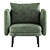 Auburn Armchair: Classic Elegance for Your Living Space 3D model small image 2