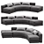 Montauksofa Lewis Curved: Modern Elegance for Your Space 3D model small image 3