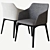 Stylish Elle Chair with Wood Base 3D model small image 3