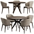 Elegant Louise Chair & Clark Table Combo 3D model small image 1