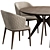 Elegant Louise Chair & Clark Table Combo 3D model small image 3