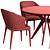Elegant Louise Chair & Clark Table Combo 3D model small image 5