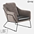 LoftDesigne Armchair 2549: Sleek Metal and Leather Seating 3D model small image 1
