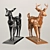 Polygonal Deer Sculpture - Low Poly Set 3D model small image 2