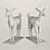 Polygonal Deer Sculpture - Low Poly Set 3D model small image 3