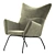 Ch445 Wing Lounge Chair: Modern, Stylish & Comfortable 3D model small image 3