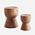 Mini Eggcup Wooden Stool 3D model small image 1