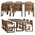 Elegant Navaro Dining Set 3D model small image 2