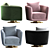 Elegant Julie Armchair by Fendi 3D model small image 3