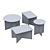 HK Living Metal Side Tables Collection 3D model small image 4