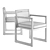 Sophisticated RH Navaro Dining Armchair 3D model small image 5