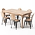 Valeria Solid Wood Dining Table 3D model small image 1