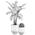 Tropical Plant Collection in Vig Planter 3D model small image 5