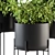 Stylish Black Box Plants Stand 3D model small image 3