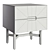 Modern Grey Bedside Table with 2 Drawers 3D model small image 3