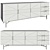 LORA 3-Door Horizontal Wardrobe 3D model small image 2