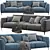 Luxury Comfort: Chateau dAx Dudy 3-Seat Fabric Sofa 3D model small image 3