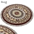 Circular Grey Geometric Rug 3D model small image 1