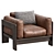 Elegant Bastiano Petite Settee 3D model small image 1