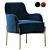 Elegant Golden Velvet Accent Chair 3D model small image 2