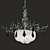 Elegant Nickel Chandelier with Acrylic and Crystal Pendants 3D model small image 1