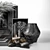 Elegant Black Grass Decor Set 3D model small image 2