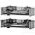 Modern Grey Sofa 3D model small image 2