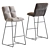 Cloud Grey Barstool 3D model small image 1