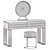 Elegant White Vanity Table 3D model small image 2
