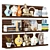 Wooden Shelf Decor Set 3D model small image 2