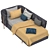 Elegant Dual-Color Archive Bed 3D model small image 4