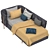 Elegant Dual-Color Archive Bed 3D model small image 7