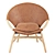 Rustic Modern Acacia Leather Chair 3D model small image 2