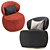 Bon Ton Luxury Armchair: Sleek Design & Exceptional Comfort 3D model small image 3