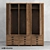 Moonzana Printmaker 3-Section Oak Wardrobe 3D model small image 3