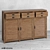 OM High Printmaker Chest: Stylish 3-Sectioned Drawers with Doors 3D model small image 4