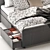 Hauga Upholstered Bed Queen 3D model small image 3